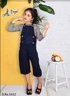 Blue Colour Latest Designer Fancy Western Type Dangri Mati Stretchable Lycra Children Wear Collcetion 1612